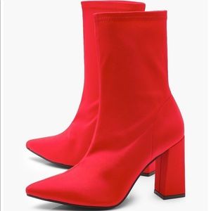 Boohoo Stretch Pointed Toe Sock Boots - Never Worn